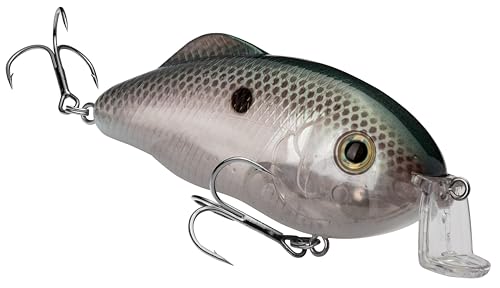 Strike King Hybrid Hunter Jr Crankbait Fishing Lure, 1/2 oz, Reflective 3D Eyes - color: Green Gizzard Shad, size: 1/2 oz (Pack of 1)