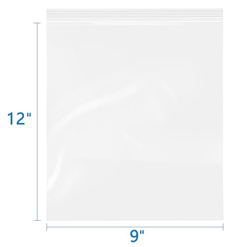 iMailer - 6 Mil Thick Zip Poly Bags(50 Pack, 9x12 Inches) - Heavy Duty Resealable Plastic Bags for Food, Tools, and Crafts - Durable and Reusable Storage Solution - size: 9" x 12" 50 PACK