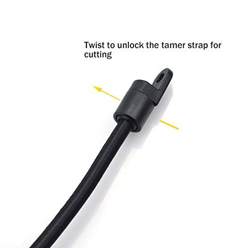 Rod Tamer Deck Mount Rod Straps 2 Pack, 6mm Kayak Boat Fishing Rod Tamer Strap Deck Mount Connector Gunwale Mount Fishing Rod Holders Down Strap (18 inch) - color: Black x 2pack
