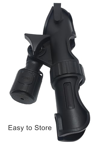 New Upgrade 360 Degrees MiniPort Fishing Rod Holder with Mini Rod Holder,Rod Holder with Track Mounting Base Kit with Installation Accessories and Tools - style: Reinforced - Round Base
