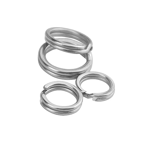 WMYCONGCONG 200 PCS Stainless Steel Fishing Split Rings Double Snap Lure Tackle Connectors with Split Ring Pliers Hook Remover for Fishing Lure Tackle Set