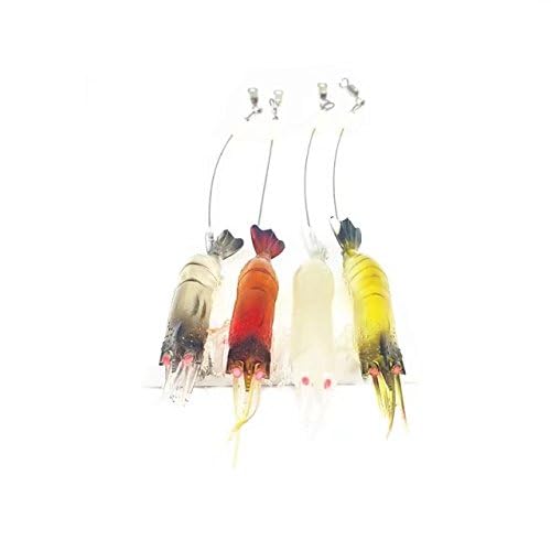 Artificial Silicone Soft Bait Set, Luminous Shrimp Fishing Lure with Hook Fishing Tackle, Freshwater/Saltwater - color: 20 Pcs