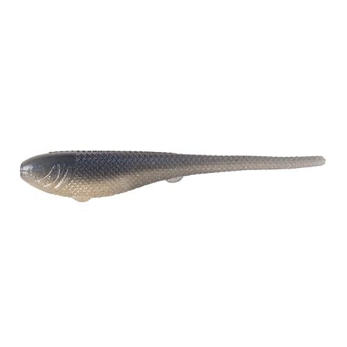 YUM Sniper Shad Soft Plastic – Realistic Minnow Bass Fishing Lure, Jig Head & Underspin Trailer, 3” 4” 5” Sizes, Multiple Colors - color: Glacier Minnow, size: 3"