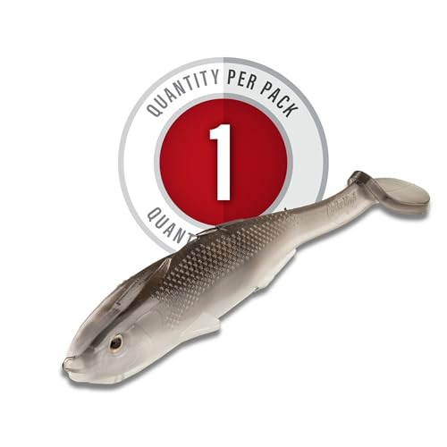 Strike King Final Copy Weedless Fishing Lure, Pre-Rigged Soft Plastic Swimbait - color: Ghost Shad, size: 4.75"