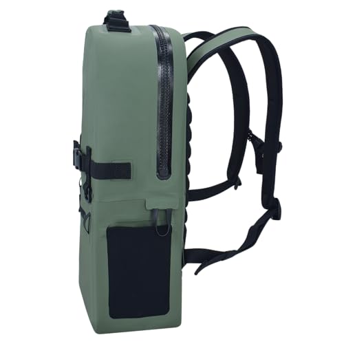 Breakwater Supply™ Fogland Waterproof IP68 Submersible Backpack | Laptop Sleeve & Airtight Zippers for Outdoors, Hunting, Fishing, Waterfowl, Floating Dry Bag, Unisex, TPU (Marsh Green, 25L) - color: Marsh Green, size: 25L