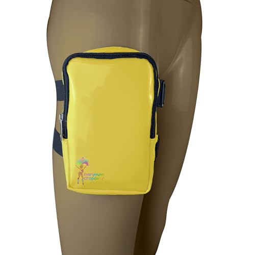 Glossy Thigh Bag | Leg Harness for Women | Outdoor Leg Pouch | Carnival Hiking Travel Fanny Pack with Adjustable Straps | Yellow - color: Yellow