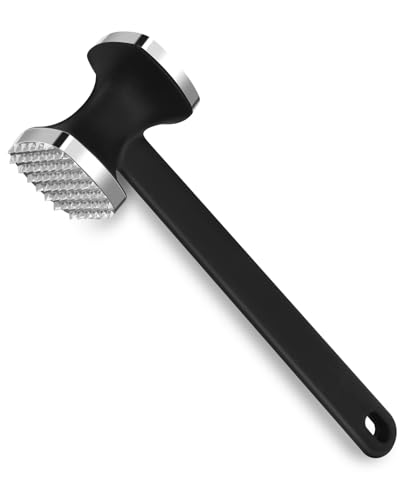 MOSFiATA Meat Tenderizer Hammer with Comfortable-Grip Handle，Dual-side Mallet for Kitchen, Heavy Duty Pounder For Tenderizing Steak, Beef and Fish