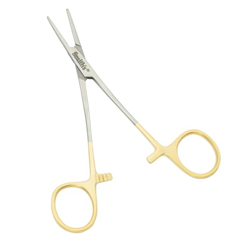 Smith’s 51391 5” Fly Fishing Forceps | Stainless Steel Material | Large Finger Loops | Three Locking Positions | Serrated Jaws | Fly Fishing Forceps | Hook Remover