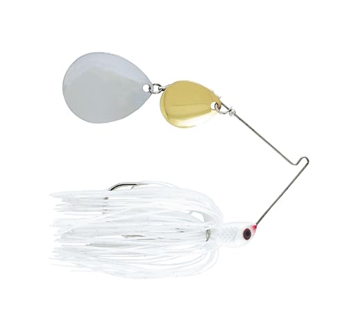 Luck E Strike Jimmy Houston Legends Spinner Bait with Colorado Blades (1/2 Ounce Spinnerbait) 5/0 Hook - color: White