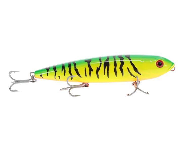 Strike King Sexy Dawg Hard Knock Saltwater Hard Bait Fishing Lure, 4.5", 5/8 oz, Steel Sound Chamber, 3D Eyes - color: Firetiger