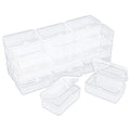 20 Pack Rectangular Mini Clear Plastic Storage Containers | Hinged Lid, For Beads and Small Craft Items, 3.35 x 2.17 x 1.38 inch - size: 3.35 x 2.17 x 1.38 inch