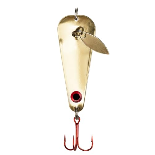 Northland Tackle Ice Fishing Thumper Spoon, Stamped Brass Flutter Spoon Ice Fishing Lure for Walleye, Crappie, & More, 10 Colors, 1/16 Oz, 1/8 Oz, 3/16 Oz, ¼ Oz Lure Sizes - color: Gold, size: 1/4 oz