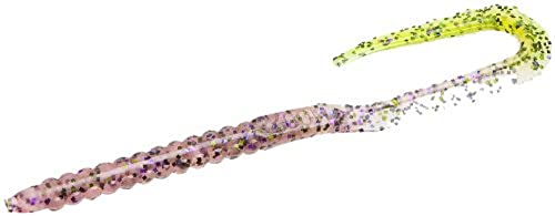 Zoom U Tail Worm-Pack of 20 - color: Cotton Candy Chartreuse