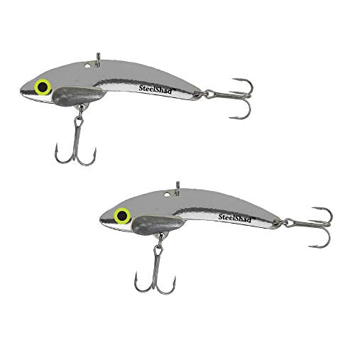 SteelShad - Mini Series (1/4 oz) - 2 Pack - Lipless Crankbait for Freshwater Fishing - Perfect for Ice Fishing, Pan Fishing, Crappie, Walleye and Bass - color: Silver