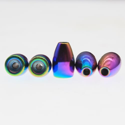 10 Pack Tungsten Weights, Bullet Weights for Bass Fishing Tungsten Worm Weights Fishing Weights Sinkers for Texas Rig and Carolina Rig - color: Multi-colored