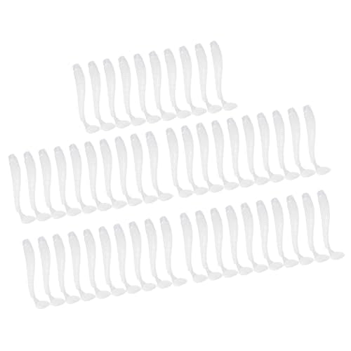 Akozon 50PCS Soft Plastic 5cm Fishing Lures, Ttail Grub Worm Bait, Fish Tackle Accessory in Vibrant Orange Color, Ideal for Fishing Enthusiasts - Pack of 50 - color: White