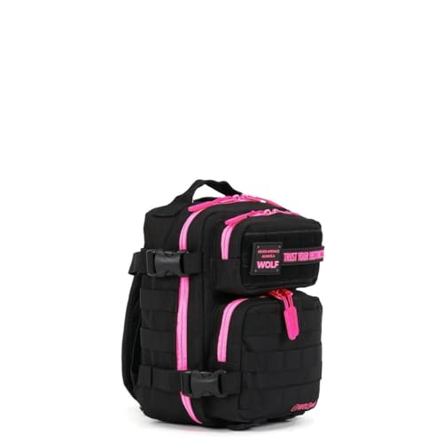 WOLFpak 9L Mini Tactical Backpack for Men & Women | Compact, Small Everyday Carry Bag for Gym, School, Travel | Durable, Water-Resistant Daypack with Molle System and Patch Panel (Black Neon Pink) - color: Black Neon Pink