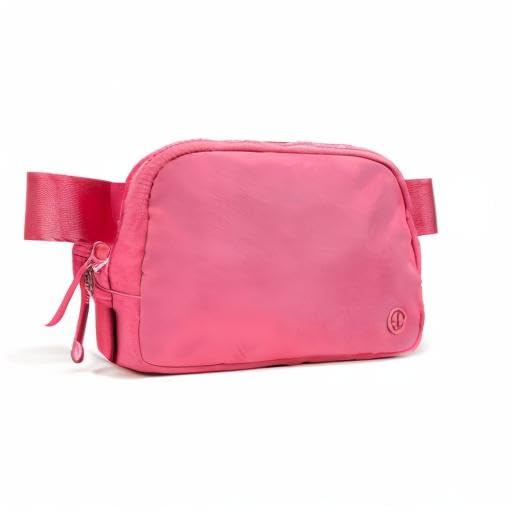 Pander Two Way Zipper Fanny Pack Nylon Everywhere Belt Bag for Women, Water Repellent Waist Packs, Crossbody Bags with Adjustable Strap (Hot Pink). - color: Hot Pink
