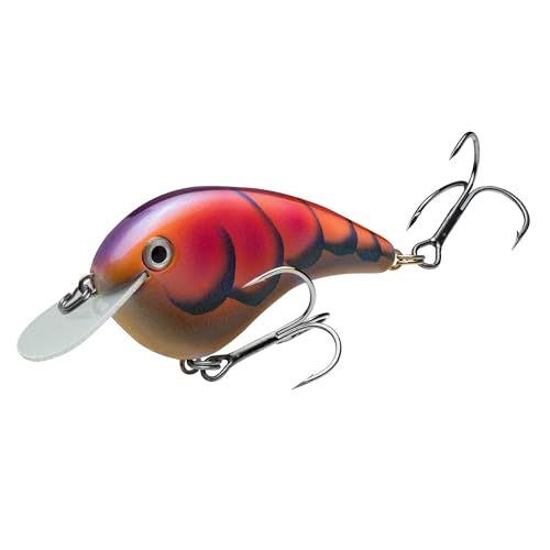Strike King Chick Magnet Jr. Crankbait Fishing Lure, 1/4 oz, Dives 4-6 Feet, Premium Hooks - color: Blue Rock Craw