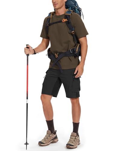XKTTAC Men's Outdoor Quick Dry Lightweight Stretchy Shorts for Hiking, Tactical, Camping, Travel with 6 Pockets - color: Black, size: 3X-Large