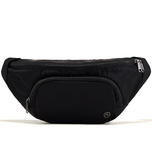 Pander Everywhere Belt Bag Crossbody Fanny Pack with Mesh Pockets and Adjustable Strap, 4L / Black - color: Black, size: 4L (114cm Strap)