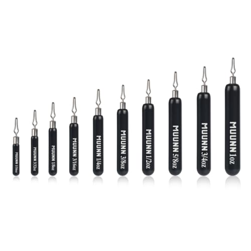 10 Pack Tungsten Skinny Drop Shot Weights, Pencil Sinkers with Quick-Change Line Clip for Drop Shot Rig & Finesse Bass Fishing - color: Matte Black, size: 3/8oz - 3 Pack