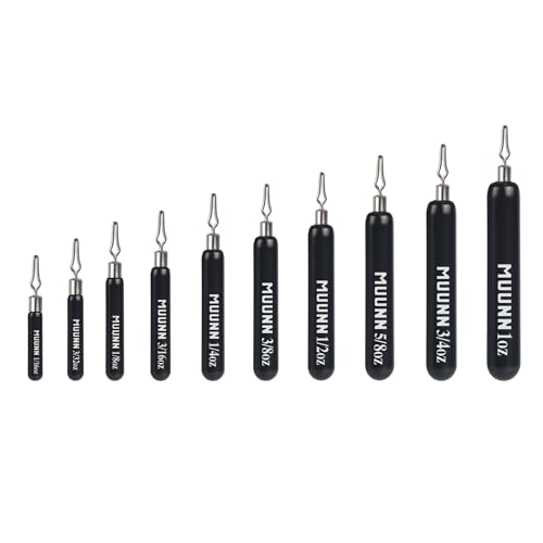 10 Pack Tungsten Skinny Drop Shot Weights, Pencil Sinkers with Quick-Change Line Clip for Drop Shot Rig & Finesse Bass Fishing - color: Matte Black, size: 3/4oz - 10 Pack