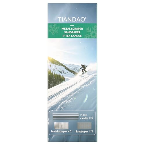 Ski Snowboard Base Repair Kit 5 P-TEX Rods (Black/Clear), Stainless Steel Scraper Sandpaper Ski Repair Kit, Snowboard Repair Tools, DIY Base Tuning Maintenance