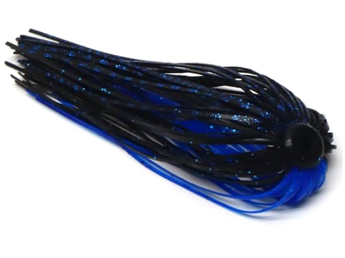 Harmony Fishing – Quick Change Umbrella Skirts for Fishing Jigs, Spinnerbaits, Buzzbaits, Lures, Baits (10 Pack) - color: Black/Blue