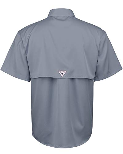 Alimens & Gentle Short Sleeve Fishing Shirt Wicking Fabric Sun Protection Casual Button Down Shirts - color: Grey, size: 5X-Large