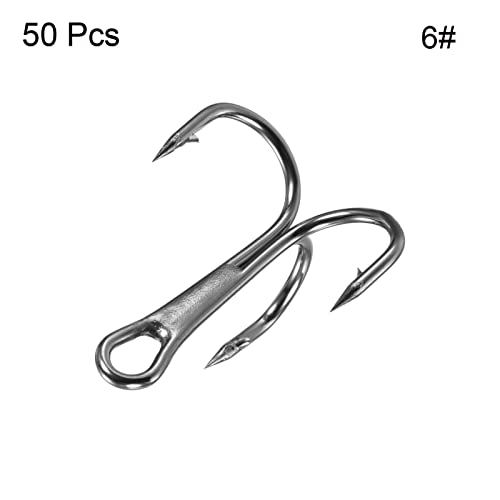 PATIKIL Treble Fish Hooks, Carbon Steel Sharp Round Bend Hook Triple Barbed Hook for Freshwater Saltwater - color: Black, size: 19mm/0.75"