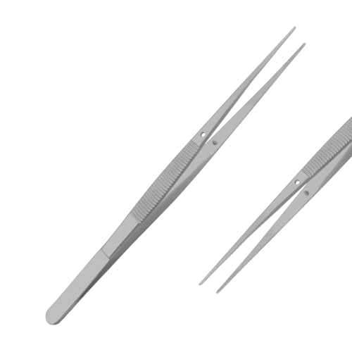 Fine Point - Micro Tweezers Forceps - Splinter Remover Pliers Stainless Steel Straight & Curved, Sets (6 pcs Set (3Str/3cud)) - size: 6 pcs Set (3Str/3cud)