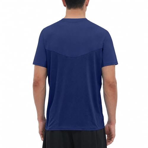 Riverruns Men's UPF 50+ Fishing Shirt, Quick Dry Cooling Short Sleeve Performance Tee with Breathable Mesh Back - color: Navy Blue, size: Medium