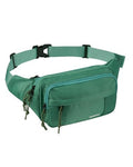 WATERFLY Fanny Pack Waist Packs: Large Crossbody Fanny Packs for Women Men with 5 Zipper Pockets Adjustable Strap Waist Bags Hip Pack for Traveling Cycling Running Hiking-Light Green - color: Light Green