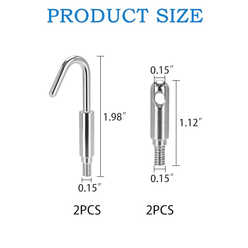2pack 56517 Fish Rod Accessories,Splinter Guard Wire Fish and Glow Rod Single Hook and Bullet Attachments,Stainless Steel