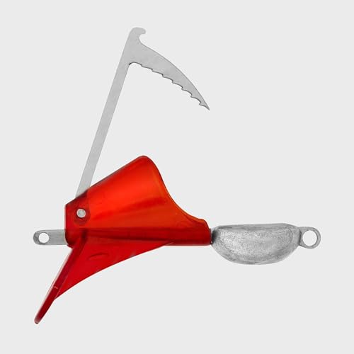 Dead Bait Trolling Lure (Bare) – Premium Fishing Rig for Kayaks, Boats & Jet Skis – Realistic Swimming Action – Ideal for Pelagic Species - color: Transparent Red, size: Small
