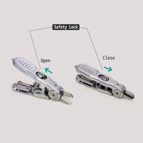 SHIAWASENA Portable Fishing Line Cutter with Retractors, Hook Eye Cleaner and Knot Tying Tool, Stainless Steel Braided Line Scissors Clippers for Mono, Fluoro Lines