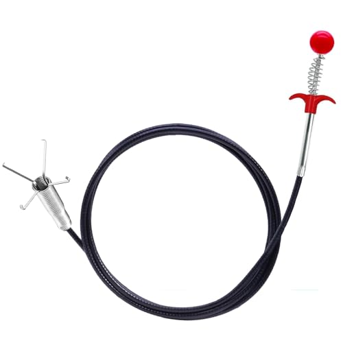 Upgraded Drain Snake 76" with Hook, Plumbing Snake Auger Tool, Sink Snake Drain Clog Remover for Bathroom Kitchen - style: 76 IN