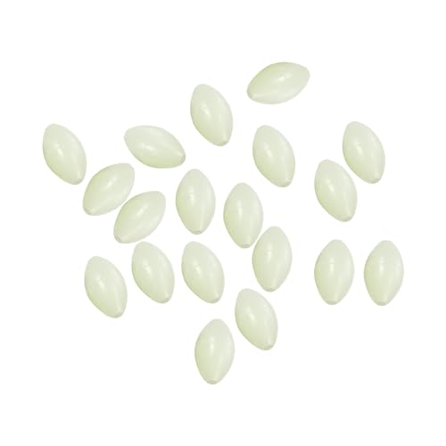 PATIKIL Glow Fishing Beads Soft Plastic Oval Rubber Luminous Fishing Bait Eggs Rig Bead Tackle Lures Accessories with Storage Box - color: White, size: 10x7mm