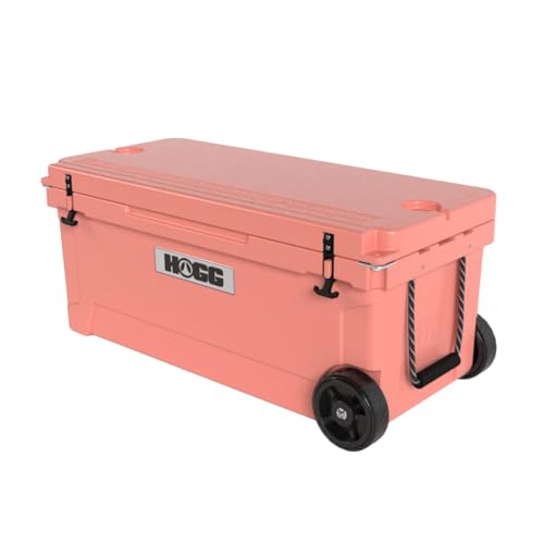 Hogg Rotomolded Coolers, Ice Chest with Wheels, Wheeled Cooler, Rotomolded Ice Chest, Dry Storage, Fishing and Camping Items, Birthday Gifts for Men - color: Desert Flower, size: 110qt