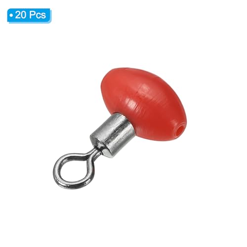 PATIKIL Cross-Line Fishing Swivels Bead, T Shape Pulley Slide Rig Rolling Swivels Fishing Hooks Connector Terminal Tackle - color: Red, size: 0.7"x0.5"