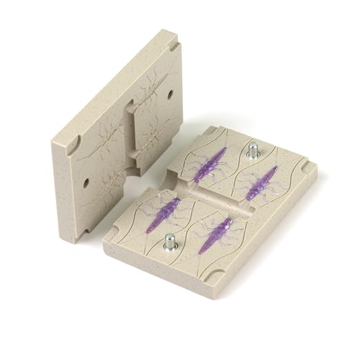 best_nj Four Cavity Lure Mold Soft Plastiс Lure Making Injection Molds for DIY Fishing Lures StoneFly 1.5"