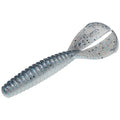 Strike King Rage Twin Tail Menace Grub, 4 Inch, 8 Pack, Bass Lure, Double Tail Grub, Fishing Soft Plastic Lures - color: Smokey Shad