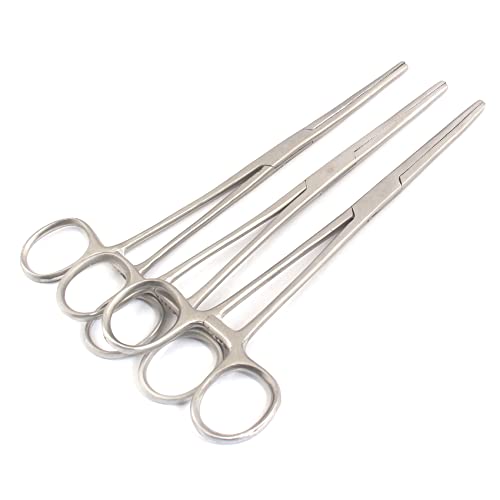 Set of 6 Hemostat Locking Forceps 8 Inches, Straight Stainless Steel - Multipurpose Ideal Hemostats for Nurses, Fishing Forceps, Crafts and Hobby - size: 8"