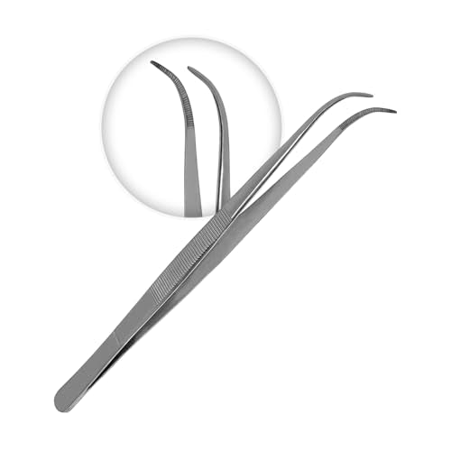 Fine Point - Micro Tweezers Forceps - Splinter Remover Pliers Stainless Steel Straight & Curved, Sets (6 pcs Set (3Str/3cud)) - size: 6 pcs Set (3Str/3cud)