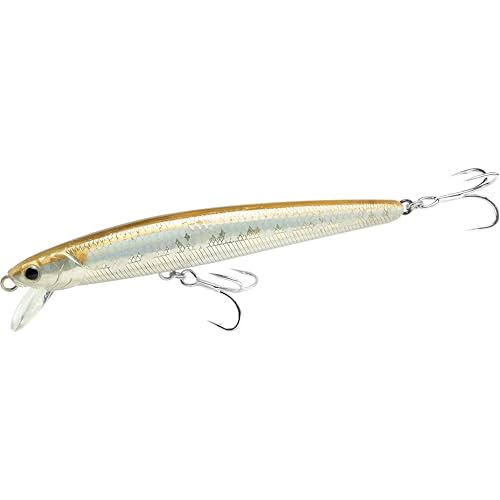 LUCKY CRAFT FlashMinnow 130MRS Saltwater Fishing Lures, Jerkbait for Halibut and Bass Fish, Slow Sinking 2-4ft, Surf Fishing Gear and Tackle Box Accessories - color: 783 Super Glow MS MKB