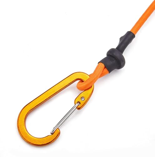 Kayak Paddle Leash, Paddle Leash Lightweight Coiled Kayak Rod Leashes for SUP Kayaking Canoing Fishing Boating - color: Orange - 4 Pack