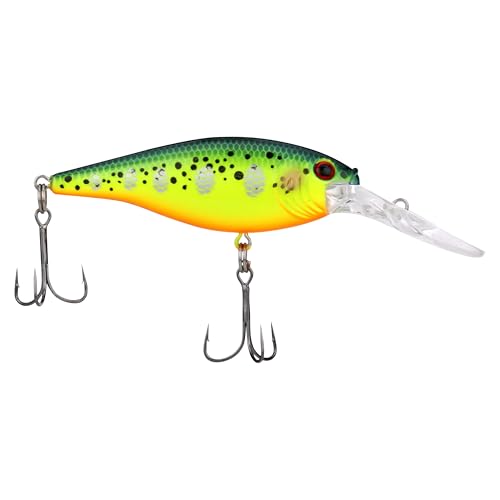 Berkley Flicker Shad Fishing Lure, Black Silver, 5/16 oz, 2 3/4in | 7cm Crankbaits, Size, Profile and Dive Depth Imitates Real Shad, Equipped with Fusion19 Hook - color: Black Silver, size: 2 3/4in - 5/16 oz
