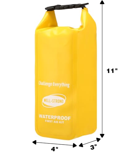 Boat First Aid Kit with Survival Tools, 123pcs Waterproof Emergency Marine Kit with Buckles, Compact Boat Safety Accessories for Fishing Kayaking Boating Camping Rafting Beach Yellow - color: Ws014-yellow