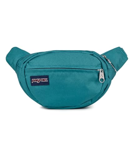 JanSport Fifth Avenue Fanny Pack Crossbody Bags for Women, Men - Stylish, Durable Waist Bag with Adjustable Belt, Main Zippered Pocket, Quick Stash Pocket - Travel Essentials - Black - color: Emerald Pool